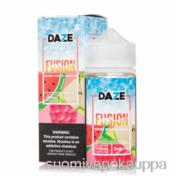 Vape Box Jäätynyt Vadelmanvihreä Omena Vesimeloni - 7 Daze Fuusio - 100ml 0mg